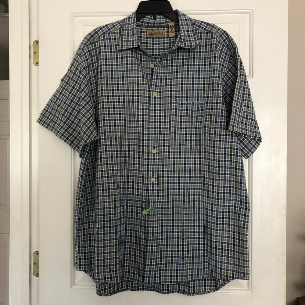 Mens Lord & Taylor Casual Classics Plaid Short Sleeve Button Down Shirt Size XL